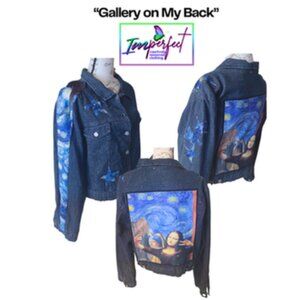 Upcycled Van Gogh tribute denim jacket